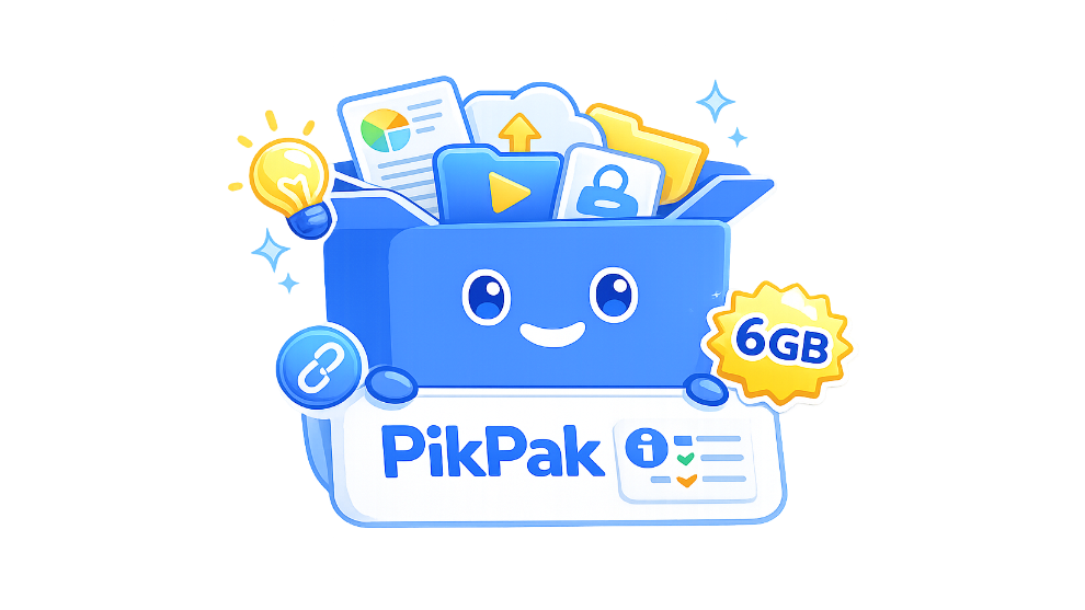 PikPakの概要・無料6GB・共有などのポイントを示したイメージ